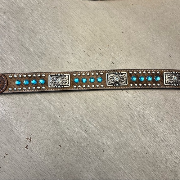 Nocona Studded Leather Belt - Picture 2 of 4